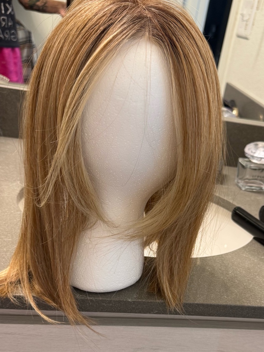 Synthetic but very real looking  hair topper  bought from local wig store.